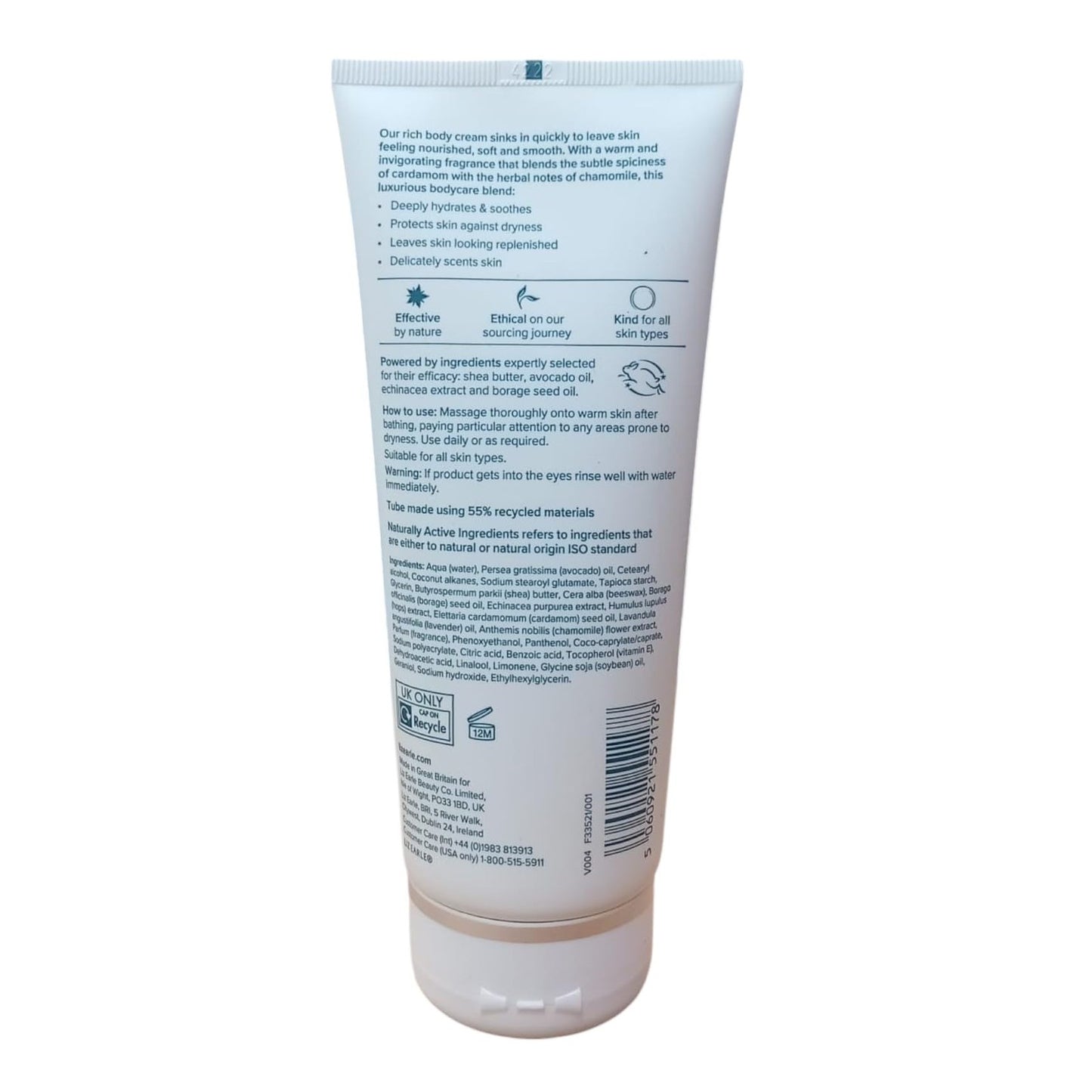 Liz Earle Cardamom & Chamomile Botanical Body Cream 200ml body cream