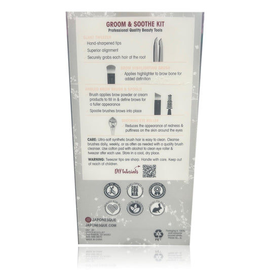 Japonesque Groom & Soothe Kit eyebrow tweezers