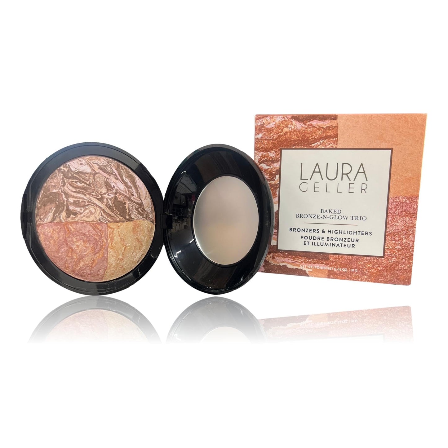Laura Geller Baked Bronze n Glow Trio (18g) Medium, Toasted Coconut, Honey Lavender.