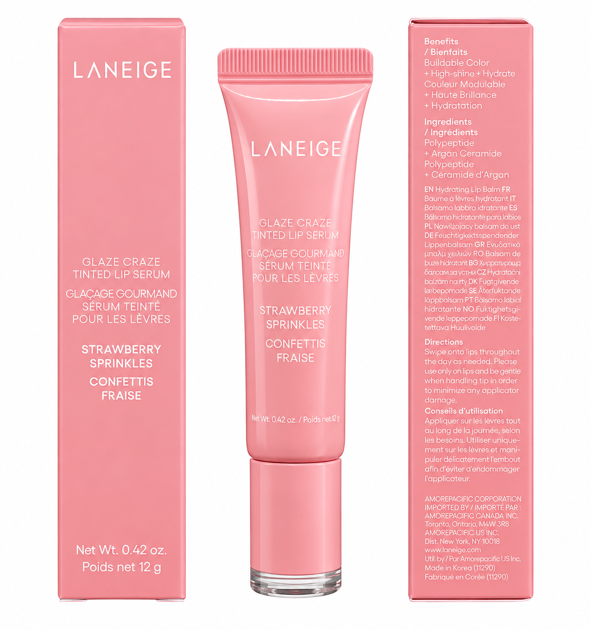 LANEIGE Glaze Craze Tinted Lip Serum - Strawberry Sprinkles 12g