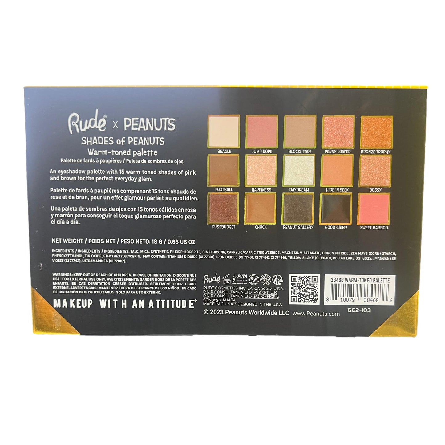 Rude Cosmetics Shades of Peanuts Warm Toned Eyeshadow Palette