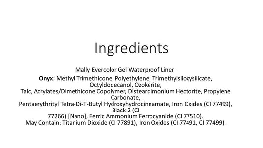 mally Evercolour Gel Waterproof Liner in Onyx (0.3g) a rich black shade.