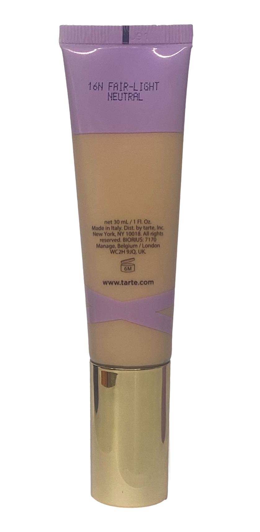 Tarte Shape Tape Cloud Coverage CC Cream (16N) Fair-Light-Neutral (30ml) with blending sponge.