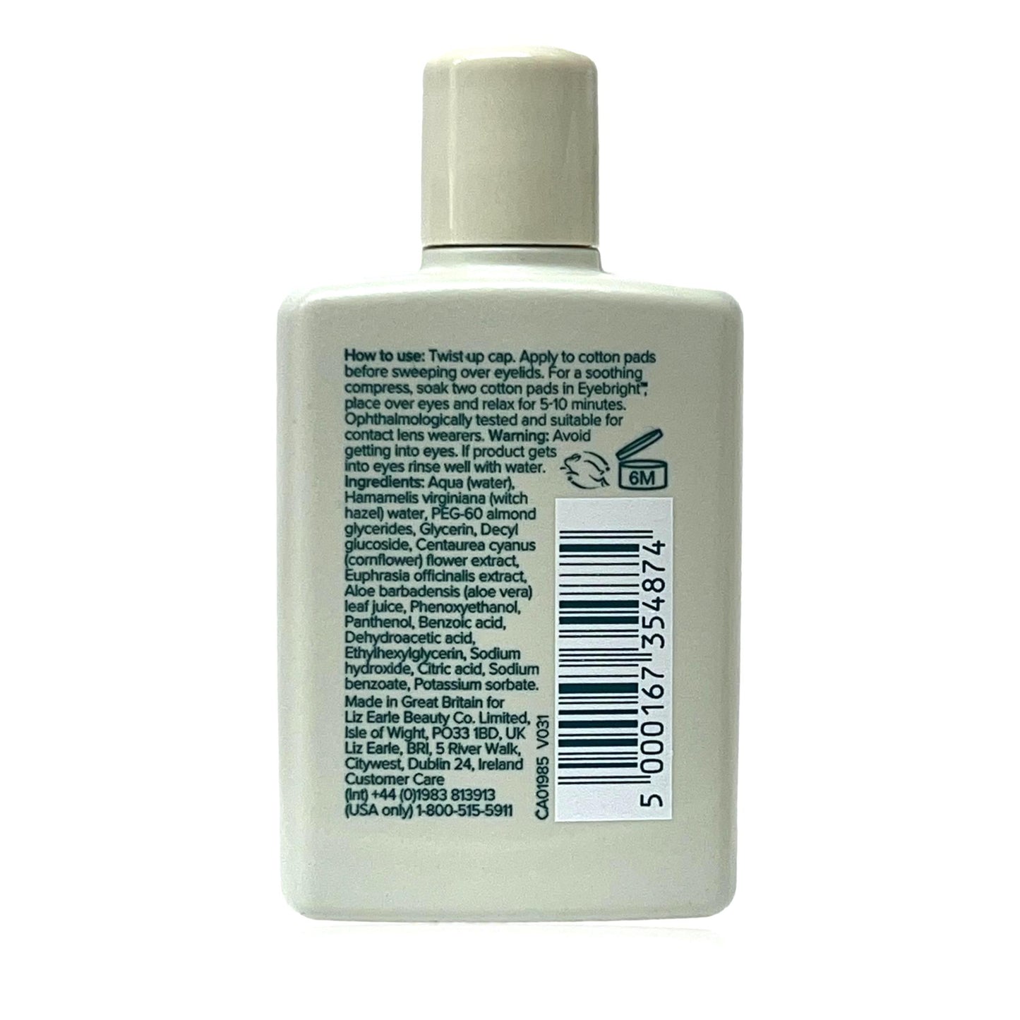 Liz Earle Eyebright Soothing Eye Lotion 50ml Travel Size A Moisturiser Skincare Solution For Fresh And Bright Cleanse Skin
