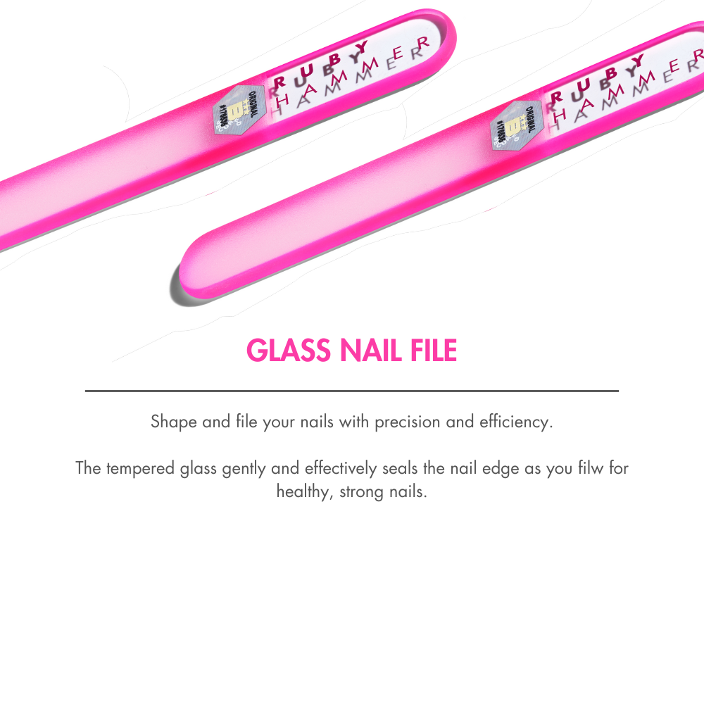 Ruby Hammer Glass Nail File & Cuticle Pusher Kit