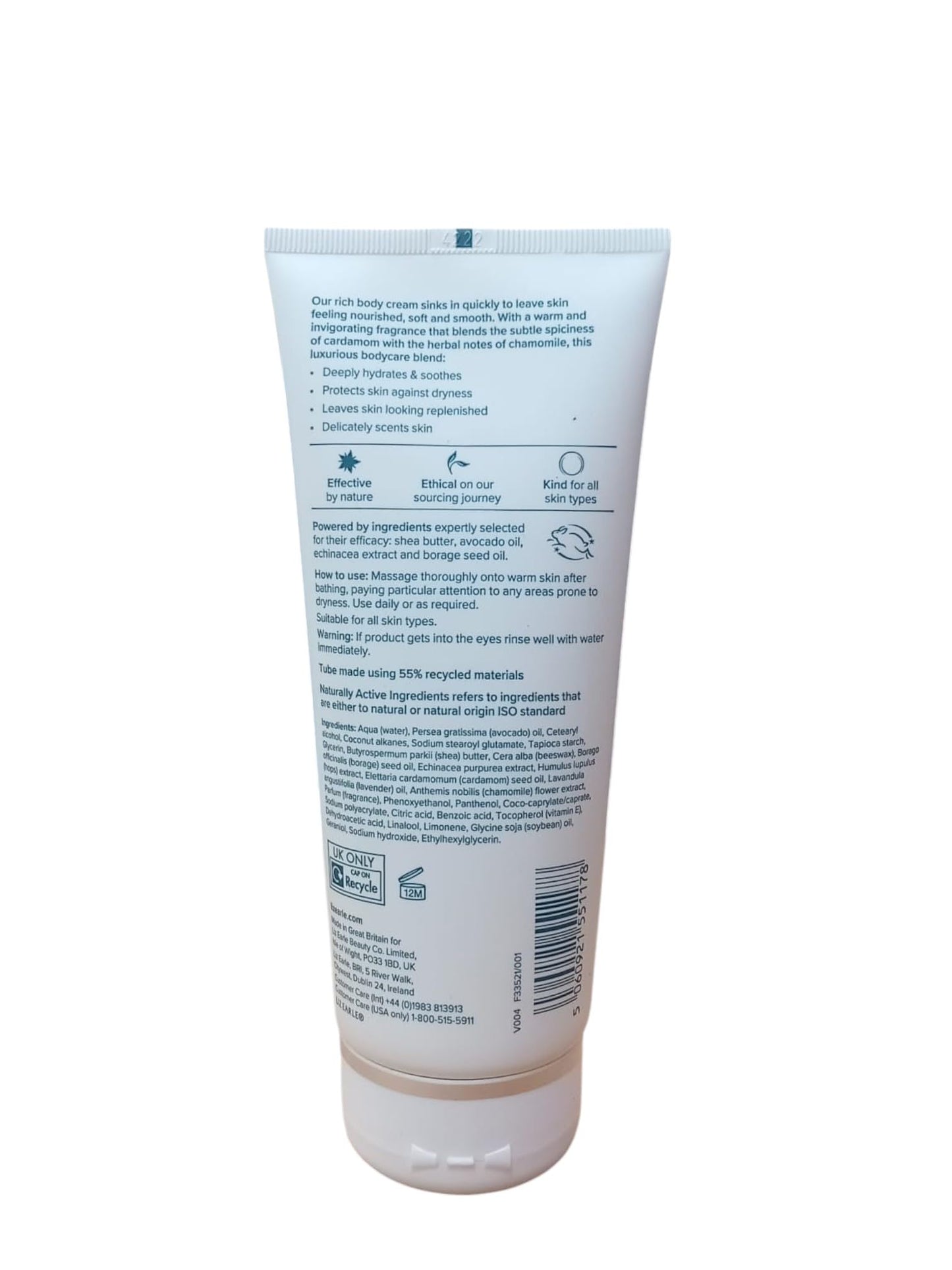 Liz Earle | Cardamom & Chamomile | Botanical Body Cream | 200mL