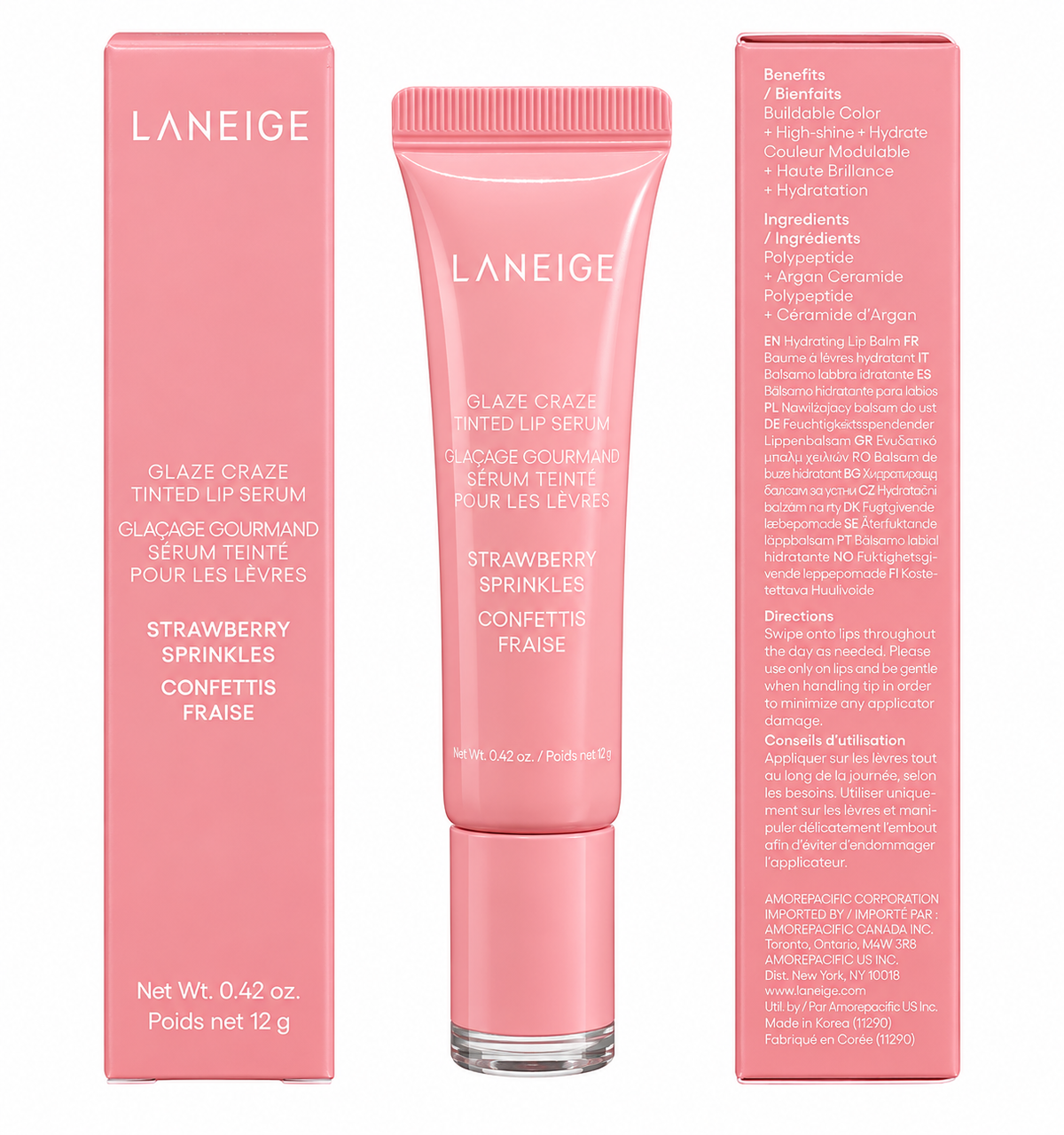 LANEIGE Glaze Craze Tinted Lip Serum - Strawberry Sprinkles 12g