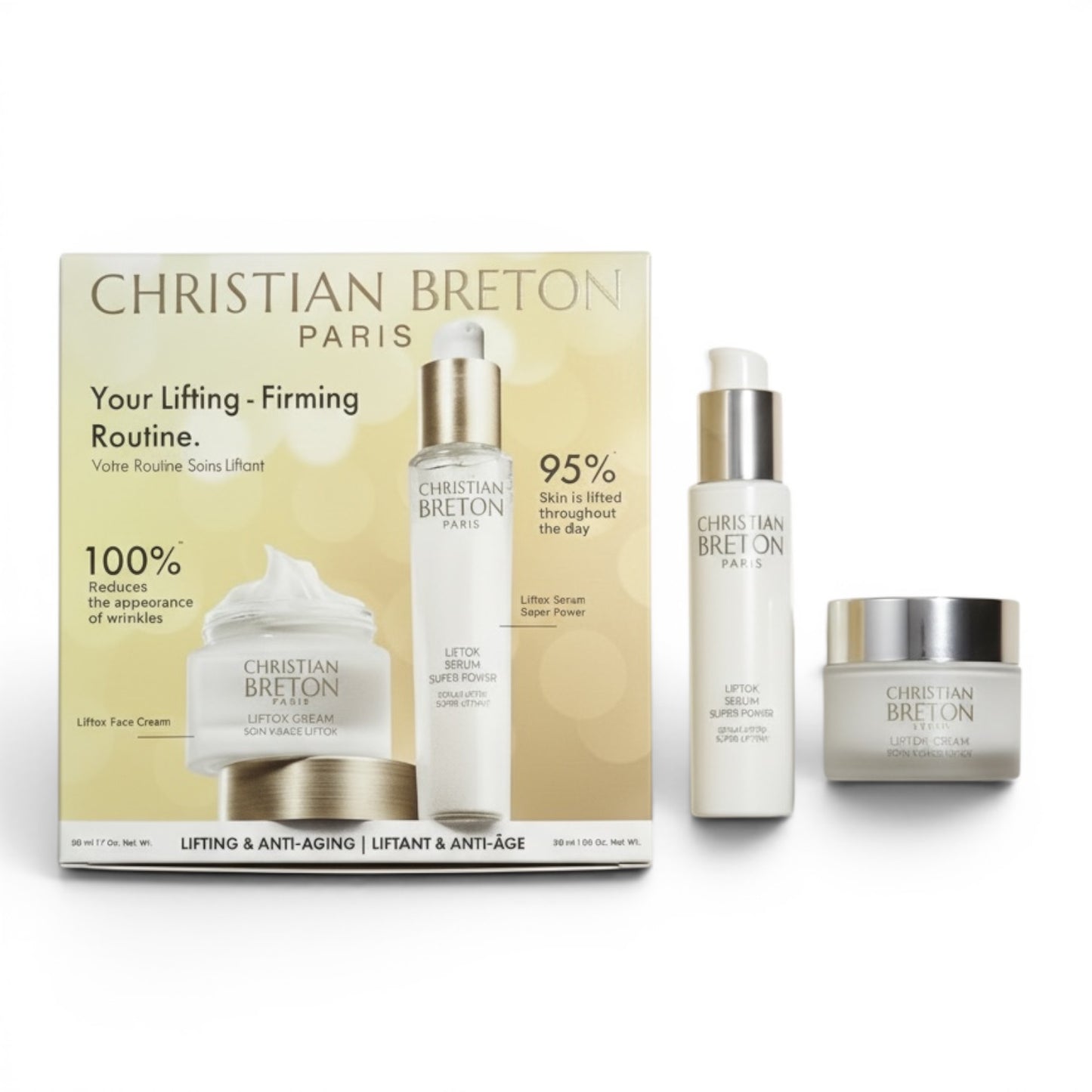 Christian Breton Paris Liftox Lifting & Anti-Ageing Set | Serum 30ml + Face Cream 50ml Skin Care - Anti-Ageing