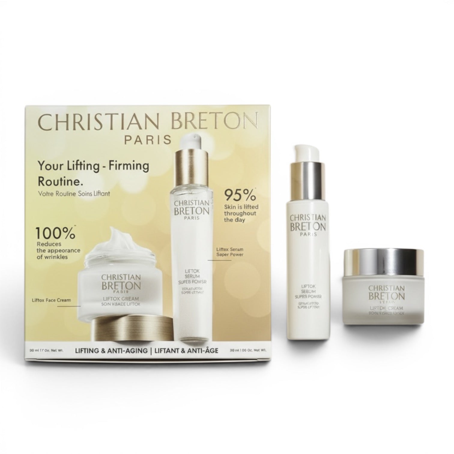 Christian Breton Paris Liftox Lifting & Anti-Ageing Set | Serum 30ml + Face Cream 50ml Skin Care - Anti-Ageing