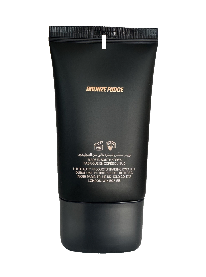 Huda Beauty Easy Blur Primer Bronze Fudge – tube back view