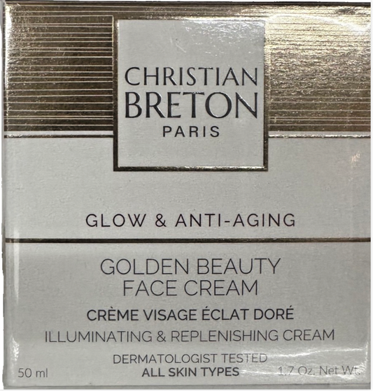 Christian Breton Golden Beauty Face Cream packaging showing ingredients and barcode