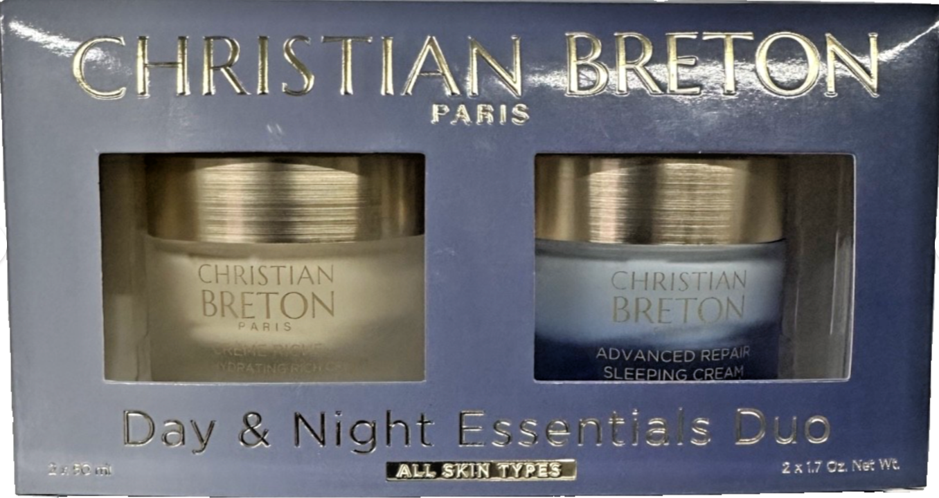 Christian Breton Paris Day and Night Essentials Duo skincare gift set with two 50 ml creams