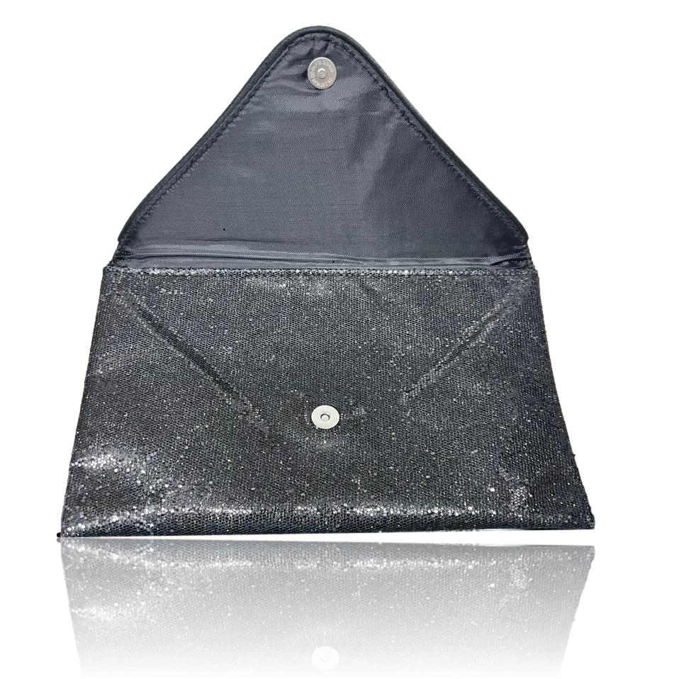 LAURA GELLER glittery Black Clutch Bag Purse