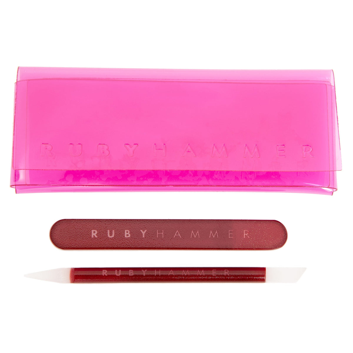 Ruby Hammer Glass Nail File & Cuticle Pusher Kit