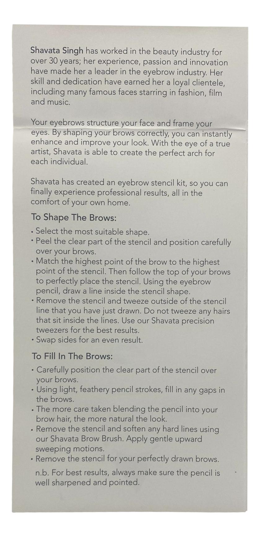 Shavata Eyebrow Stencil Kit — Brooke (Natural Arch.)