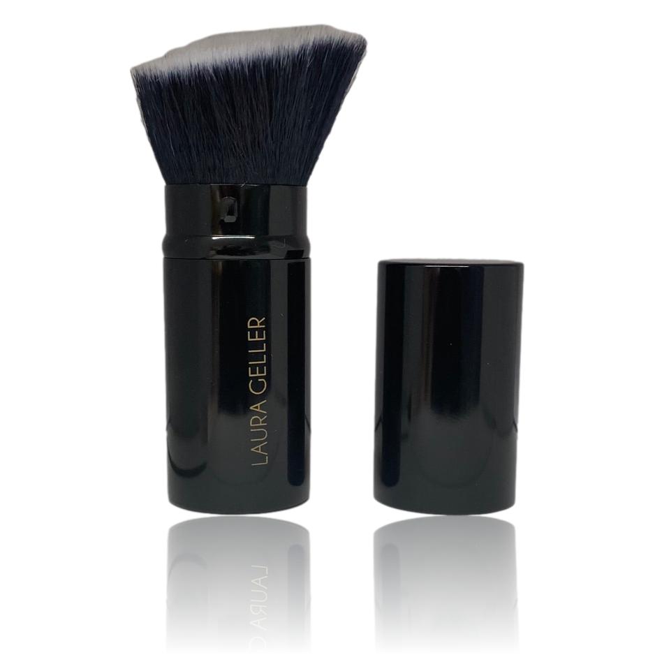 LAURA GELLER NEW YORK Retractable Black Kabuki Brush for Liquid, Cream and Powder Face Makeup With Aluminum Handle