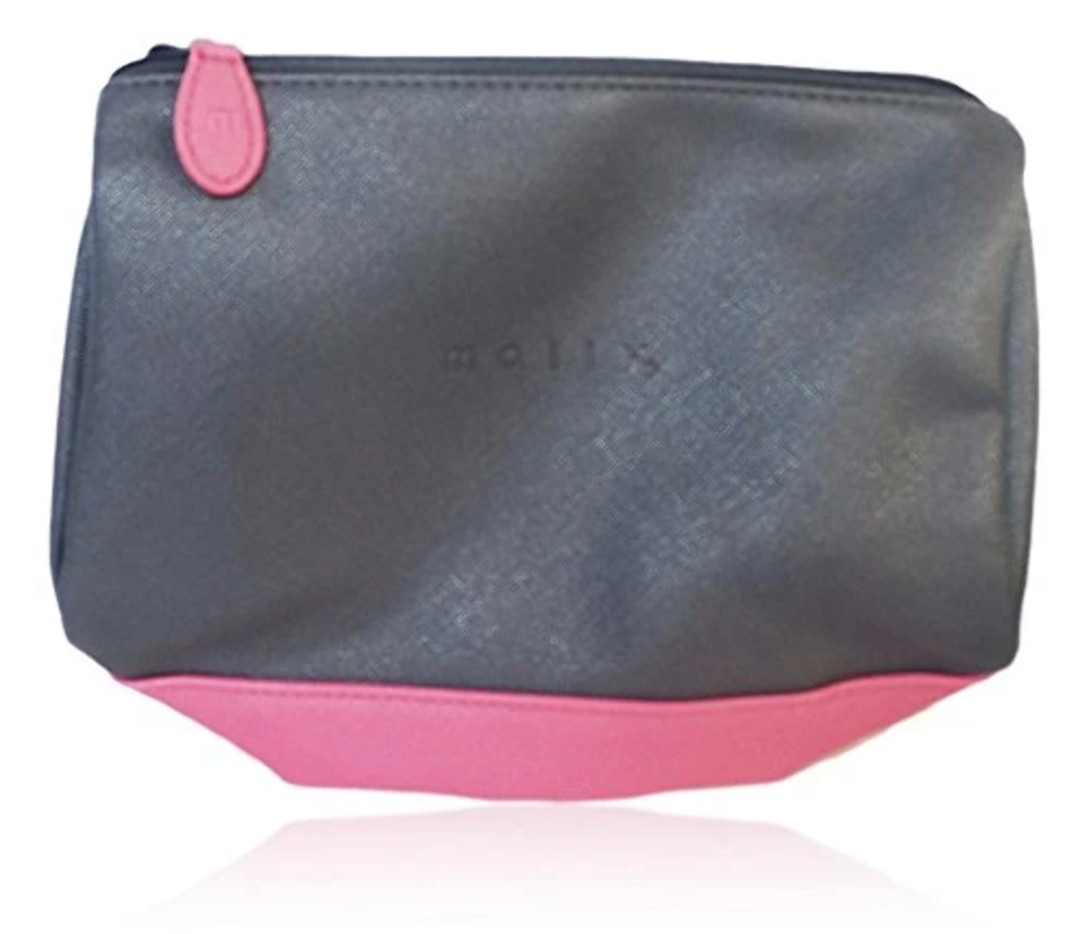mally make up cosmetics bag clutch grey pink.