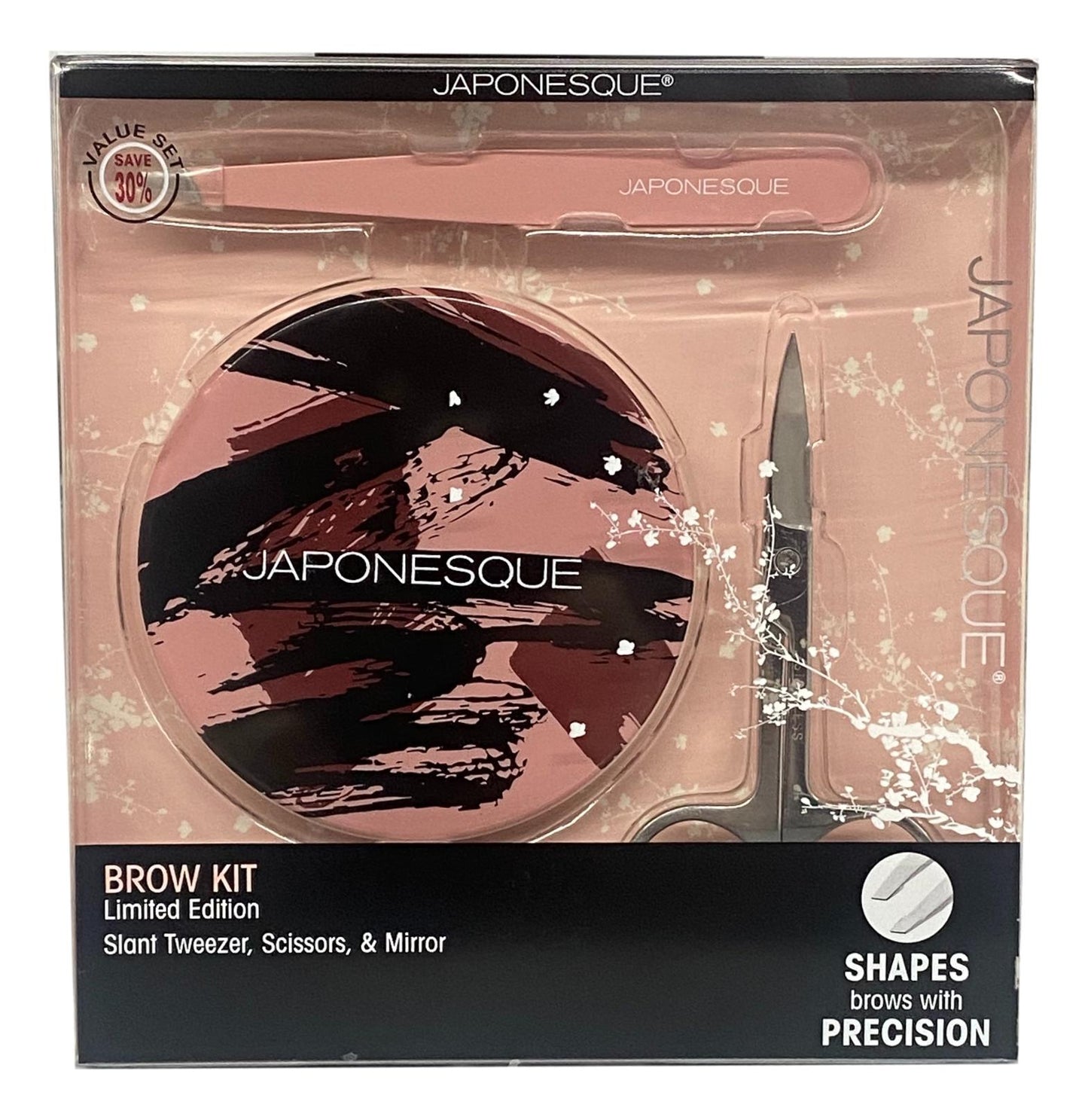 Japonesque Brow Kit Limited Edition Slant tweezer, Scissors, Mirror