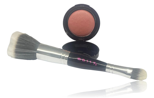 mally Bounce Back Blush in Rose Petal Pink with double ended brush (4.9g)